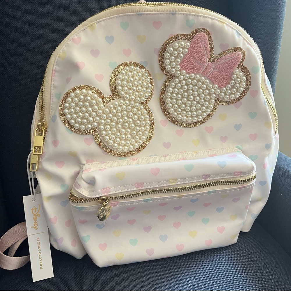 Stoney Clover Mickey and Minnie Pastel Hearts Disney Backpack NWT